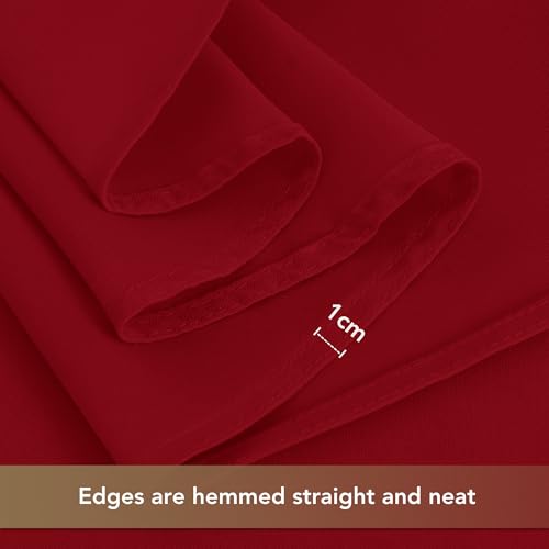 Image of sancua Rectangle Tablecloths for 6 Foot Tables, 6 Pack - Washable Polyester Fabric Table Cloth for Wedding Party, Birthday, Banquet Reception, 54x108 Inch, Red
