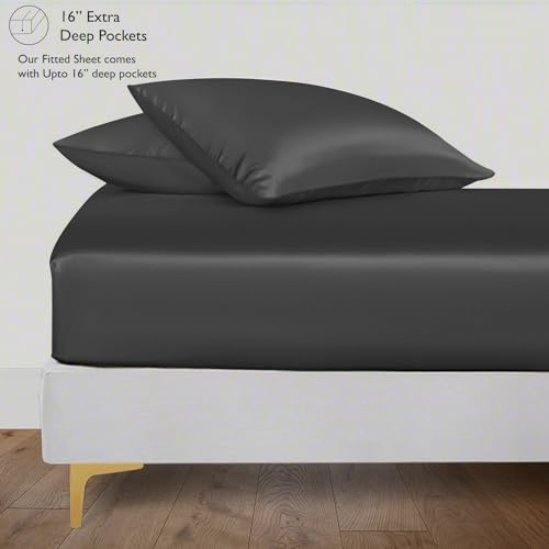 LINENWALAS 100% Bamboo Double Sheet Set, 300 Thread Count Silky Soft Cooling Bed Sheets - Image 4