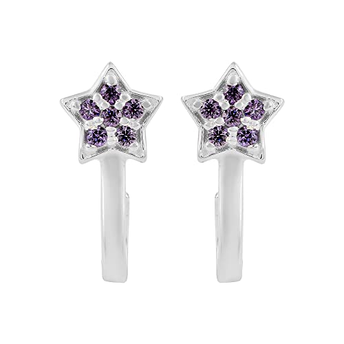 Boucles d'oreilles étoile en argent 925 avec pierres naturelles véritables