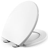 Kein lautes Zuschlagen - Der Toilettendeckel mit doppelter Absenkautomatiken Funktion kann sehr sanft, langsam and geräuschlos schließen und das störende Zuschlagen vermeiden, um sicherzustellen, dass Sie einen schönen und ruhigen Nacht bis zum Morgengrauen genießen können