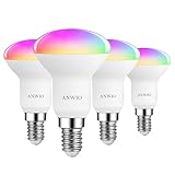ANWIO 4.9W Smart E14 LED Reflektorlampen Warmweiß und Kaltweiß, Bluetooth Dimmbar LED Leuchtmittel, RGB Wlan LED Birne, kompatibel mit Alexa und Google Home, Kein Gateway erforderlich, 4er Pack
