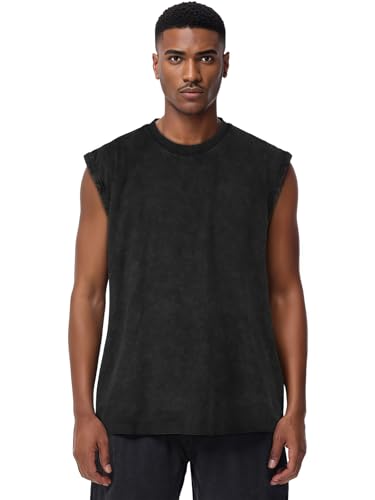 CHICGAL Mens Tank Tops Summer Sleeveless Muscle Shirts Cotton Loose Fit Tee Shirts