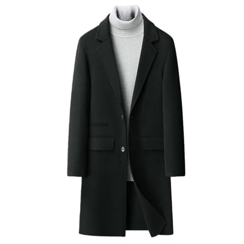 Trench en laine haut de gamme mi-long confection double tissu pour homme