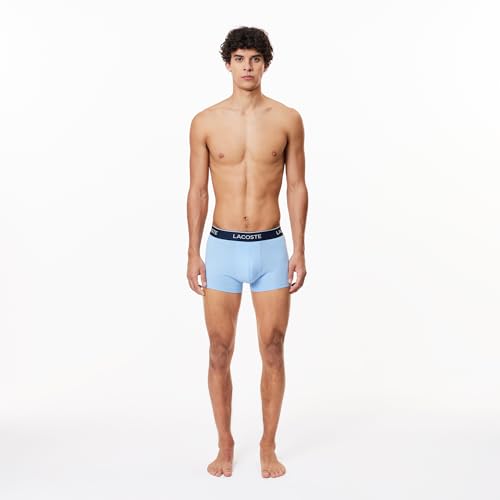 Lacoste Men's Cotton Stretch Tricolor Waistband Trunks, 3-Pack2