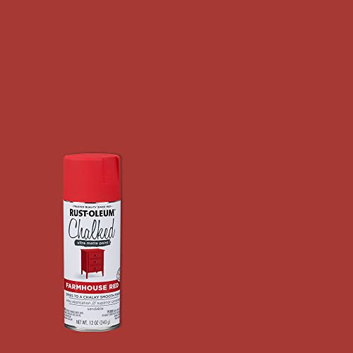 Image of Rust-Oleum Farmhouse Red Chalked All-in-One Ultra Matte Spray Paint | One Coat Coverage | No Primer, Sanding, Or Topcoat Needed | Easy Spray Application | Made in USA | 12 OZ | 6 Pack