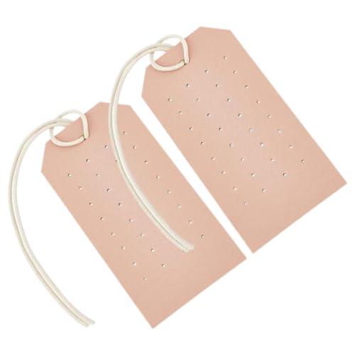 LIFKOME 2pcs Portable Leather Earring Holders Pierced Earring Display Cards Brooch Badge Hanging Jewelry Organizer for Travel Storage