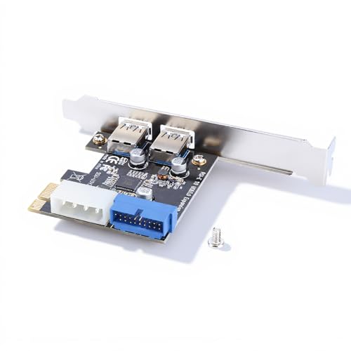 USB 3.0 Expresskarte,Richer-R PCI-E zu USB3.0 Erweiterungskarten Adapter mit 20PIN-Schnittstelle,Highspeed 2 Ports USB 3.0 Karte PCIe Express Schnittstellenkarte mit Windows XP 32/64 Windows 7 usw