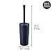 mDesign Slim Plastic Toilet Bowl Brush and Holder Set, Modern Compact Storage Organizer Cleaner Scrubber for Toilet - Heavy Duty Cleaning Plunger for Bathroom, Aura Collection - Navy Blue