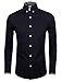 TAM WARE Mens Classic Slim Fit Contrast Inner Long Sleeve Dress Shirts TWNMS314-1-317-BLACK-US S
