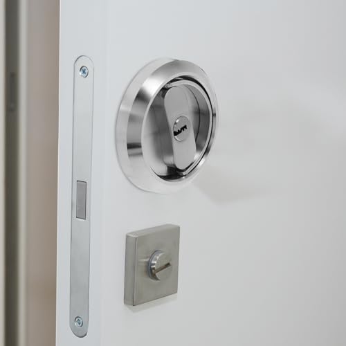 Serrure de porte à poche invisible et ronde en acier inoxydable
