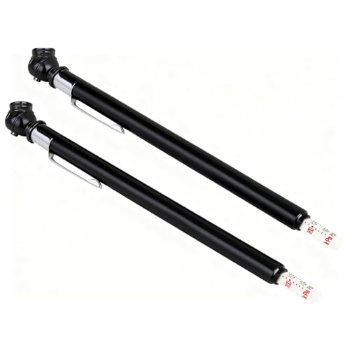 Pencil Tire Pressure Gauge (2-Pack) – 10-50 PSI/kPA, with Heavy-Duty Chrome Metal Head &amp; Stainless Steel Body. Suitable for Cars, Trucks, RVs &amp; Bicycles