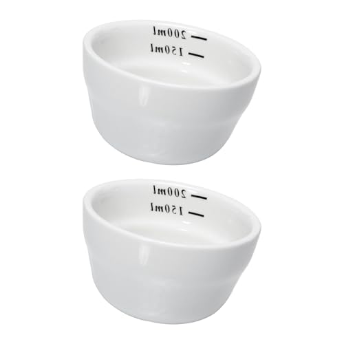 Gadpiparty Set de 2 Tazas Medidoras de Cerámica para Café y Leche 200 Ml Vaso Medidor Infantil Báscula de Cocina Apto para Jugos y Leche de Soja Fácil de Limpiar Uso Versátil Cocina y