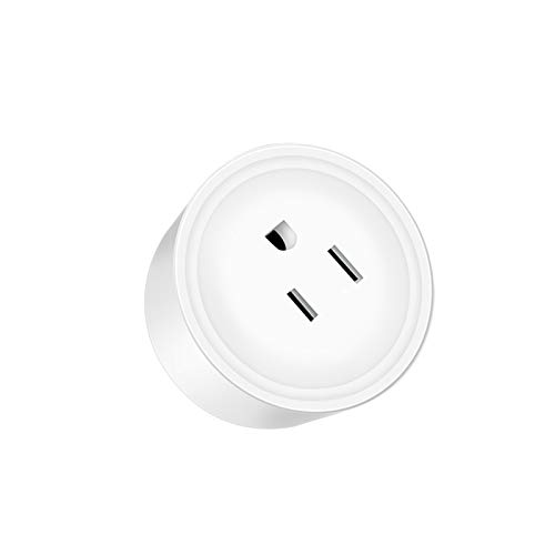 White US Smart Plug with Voice Control, App Remote, , 10A Max Load, 2.4GHz, ABS+PC, Google Home Compatible