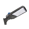 Run Bison LED Parking Lot Light 300W/240W/200W Adjustable, 39000LM 5000K Adjustable Arm Mount LED Street Light with Dusk to Dawn Photocell, 100-277V IP65 Waterproof Shoebox Light for roadway-1PK