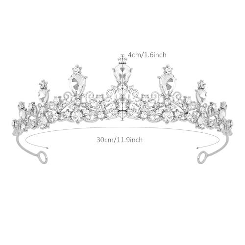 Image of CURASA Tiara And Crown For Women Sliver Princess Crowns Rhinestone Fairy Metal Headband Crystal Tiaras For Wedding Bridal Birthday Party Prom Hair Accessories