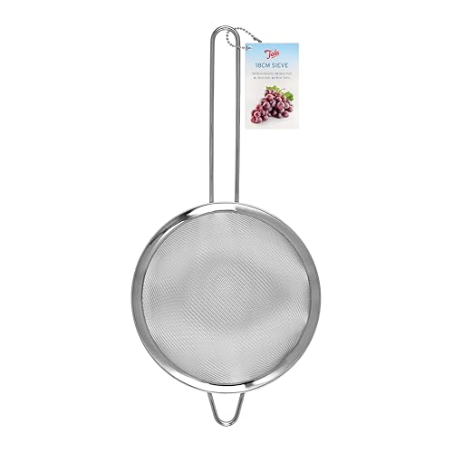 Tala Stainless Steel Strainer, 18cm Diameter with fine Mesh, Perfect for washingand Straining Fruit, Vegetables, Rice and Salad goods