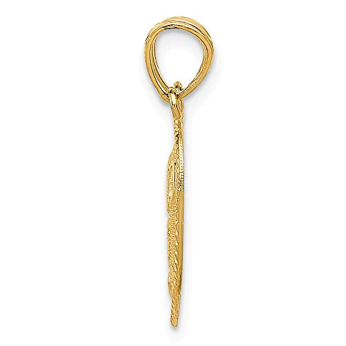 Solid 14k Yellow Gold Break Apart Diamond-cut Te Amo Spanish I Love You Heart Pendant Charm - 21mm x 15mm2