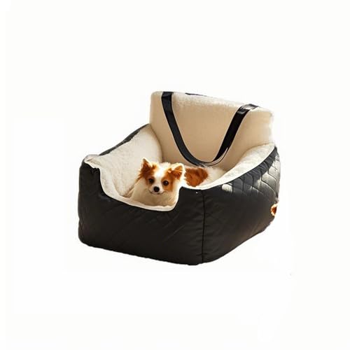 CDULOKLB 犬用カーシート、防水ペットブースターシート、調節可能な枕ストラップ、収納ポケット、取り外し可能なクッション付き、小型犬や猫用、お手入れ簡単