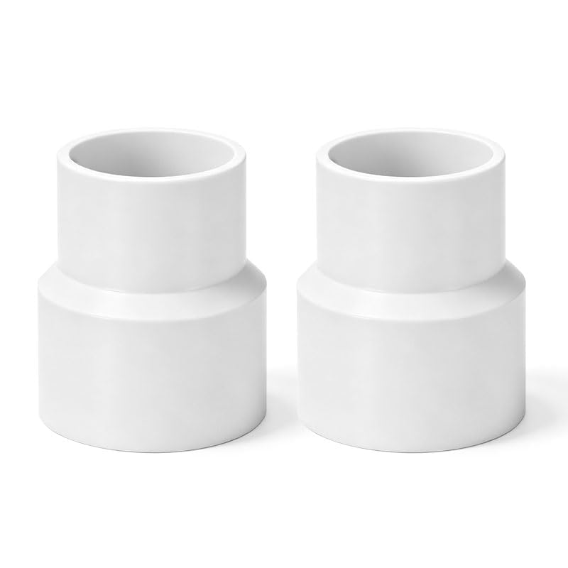 Nikovoke (40to32mm) PVC Reducer Coupling Pipe Adapter 2Pcs White 40-32mm