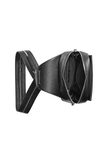 Image of Calvin Klein Women's Myra Backpack for Women - Vegan Leather Convertible Sling Backpack, 2 Pockets, Cherub White /Black, One Size
