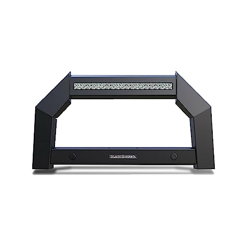 Image of BLACK HORSE - Matte Black Steel Armour Bar (No LED) Compatible with Cadillac Escalade ESV EXT Avalanche, Silverado Suburban 1500, Tahoe Yukon XL, Sierra 1500 - AB-GM10-NL