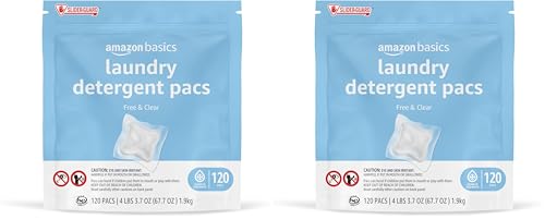 Amazon Basics Laundry Detergent, Hypoallergenic, Free & Clear, (N...
