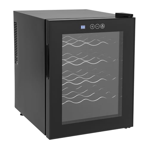Réfrigérateur à vin 1 zone 48/46 litres 20/18 bouteilles avec panneau tactile LED - Petite réfrigérateur à vin avec porte en verre - 12-18 °C (noir, 48,...