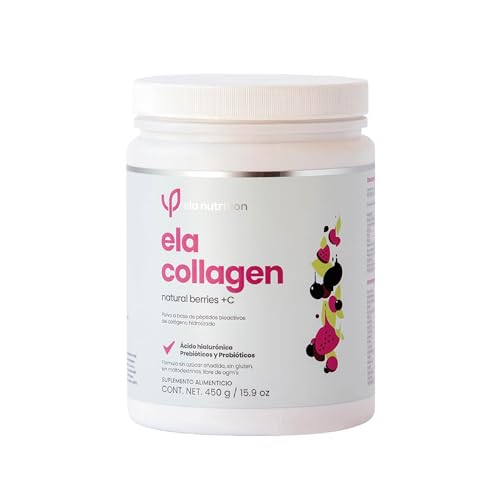Colágeno, ela nutrition | Ela Collagen | Natural Berries + C | Péptidos bioactivos de colágeno hidrolizado + ácido hialurónico + antioxidantes naturales +...