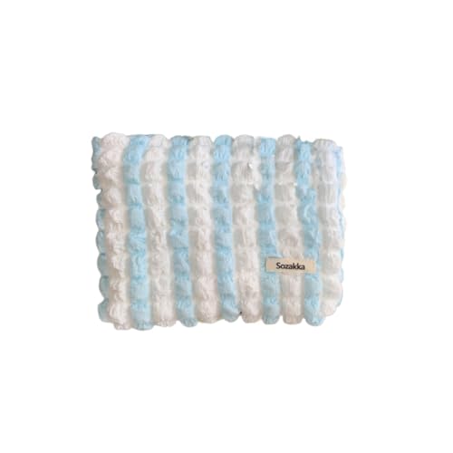 Purbert Bubble Cloud Canvas Cosmetic Bag, Large Capacity Travel Toiletry