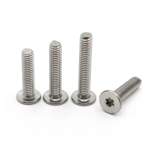 50個 M1.6 M2 M2.5 A2 304 ステンレススチール 6ローブ トルクス 超薄型 スーパーローフラット ウェーハヘッドボルト ネジ(6mm,M2.5 50pcs)
