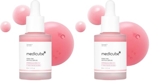 Image of medicube PDRN Pink Peptide Serum with Salmon DNA | Pink Glow Serum with Peptides & Niacinamide for Hydration & Firm-Looking Skin | Uneven Tone Care | Korean Skincare, 1.01 fl. Oz (Pack of 2)