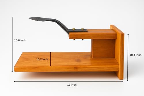 Image of YATTA Coconut Scraper Manual | Jackfruit Wood Flat Bottom Table Top Coconut Grater for Kitchen | Traditional Chirava, Vili, Thengai Thuruvi Wooden Coconut Scrapper for Home | with Extra Iron Blade