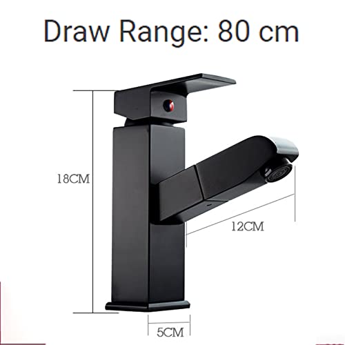 Grifo de lavabo de latón negro mate monomando moderno 4