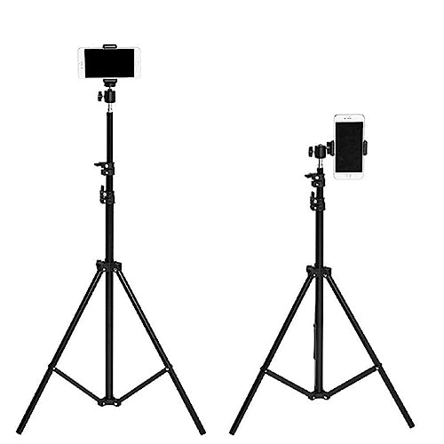OKAGNLY 7 Feet Big Tripod Stand for Phone and Camera Adjustable Aluminium Alloy Big Tripod Stand Holder,Photo/Video Shoot,Instagram Reels/YouTube Videos with Mobile Clip Holder Bracket