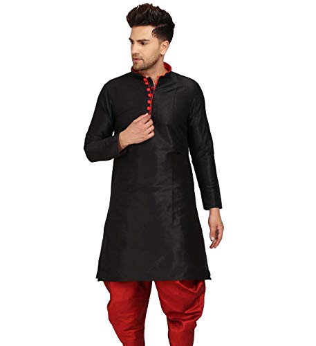 Image of Men's Ethnic Silk Loop Button Kurta