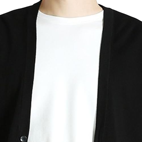 JEKE-DG Men's Loose Fit Casual Knit Sweater V Neck Button Down Basic Sweater Lightweight Solid Regular Sweaters3