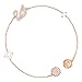 Swarovski Dazzling Swan Collection Women's Bracelet, Pink and White Crystals with Rose-Gold Tone Plated Chain, Magnetic Closure