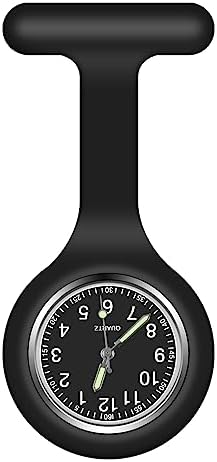 Taschenuhr Mit Karabiner Für Krankenschwestern - Rettungsdienst Uhr Mit Clip Silber Schwarz