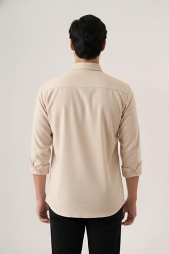 Image of CRYSTAL SKY Men Airy Linen Cotton Shirt Regular Fit Full Sleeves Solid Formal Shirt Stylish Daily Casual Office Wear