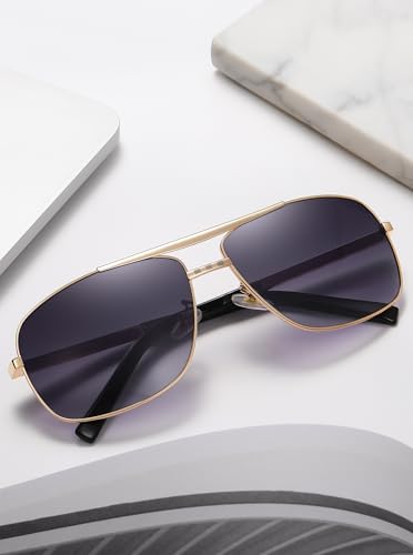 Image of Classic Sunglasses for Men Metal Frame with Spring Hinge (0256)