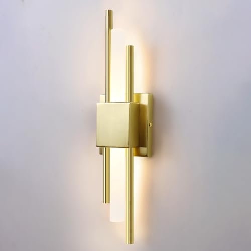 Image of LED Wall Sconces,3000K Warm Light Acrylic Brass Gold Wall Sconce for Bedroom,Bathroom,Living Room,Hallway(1 pcs)
