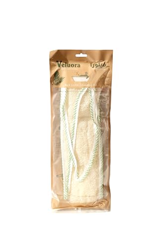 Veluora Back Loofah Exfoliating Belt with Velvet Handle Natural Back Scrubber for Shower Deep Exfoliation & Skin Renewal - Assorted