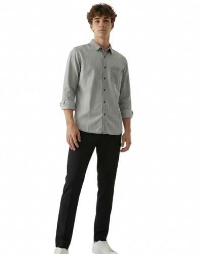 Image of Amazon Brand - INKAST Men Washed Cotton Twill Denim Casual Button Down Shirt | Full Sleeves | Regular Fit | Stylish Summer - Everyday Wear