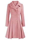 GRACE KARIN Lapel Double-Breast A Line Pink Trench Coat Fall Jackets for Women 2XL