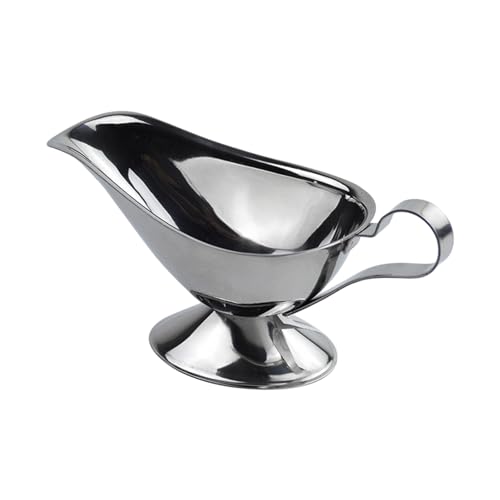Gravy Bowl | 10 Oz Stainless Steel Sauce Boat with Handle,Roasting Sauce Dish for Salad Dressings, Creamer, Stainless Steel Sauce Jug for Dining, Holiday Meals & Parties Zorq