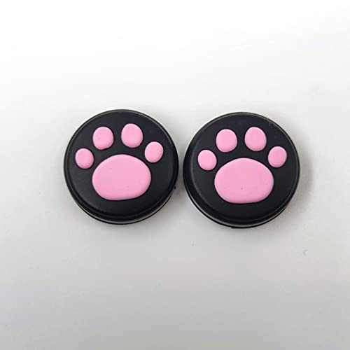 Silicone Analog Controller Thumb Stick Grips Cap for Nintendo Switch NS Controller Joy-Con ThumbStick（2 PCS Pink Cute Cat Paw Claw）