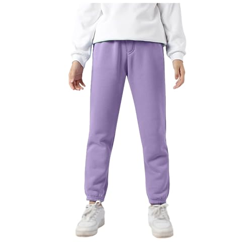 Pantalones Jogging Chico Sudaderas con Cintura Elástica Y Bolsillos Cintura Elástica Ocio Pantalones Deportivos Adolescentes, Luz púrpura-a, 4-5 Años