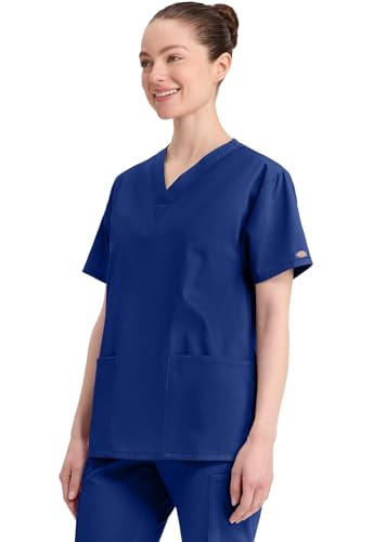 Image of Dickies Women's Jr. Fit V-Neck Scrub Top Multiple Patch Pockets