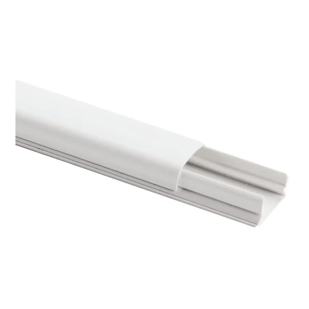 20 metri Canalina passacavi arrotondata 32x13mm, 10 barre da 2 mt, bianco, mini canala, minicanalina, condotto passacavi, in plastica PVC, per cavi, fili elettrici, fissaggio a parete, 1 scomparto