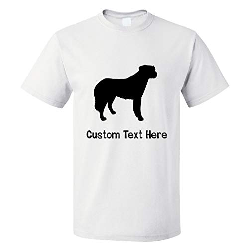 Custom Funny Graphic T Shirts for Men Anatolian Shepherd Dog Silhouette Cotton Top White Personalized Text Here 3X Large